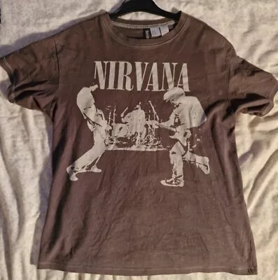 Buy Nirvana T Shirt Rock Band Merch Oversized Ladies Size S Kurt Cobain Dave Grohl • 12.95£