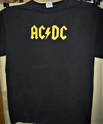 Buy AC / DC Yellow Logo Pre Worn T - Shirt Size Medium Angus Young Bon Scott Brian J • 28.42£