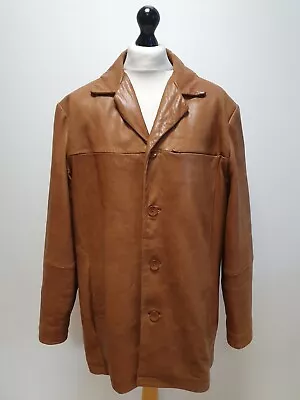 Buy Ll675 Mens Wilsons Leather Black Collared Long Sleeveoat Jacket Uk Xl Eu 56 • 49.99£