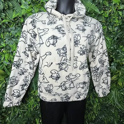 Buy Women Jacket Large Beige Terry Hoodie Pullover Graphic Design Tom And Jerry • 25.58£