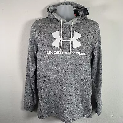 Buy Under Armour Men's Sportstyle Terry Logo Loose Fit Hoodie, Size Small, Grey/Whit • 22.99£