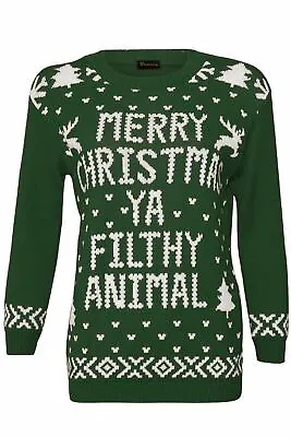 Buy Retro Ladies Merry Christmas Jumper Novelty Xmas Filthy Animal • 15.99£