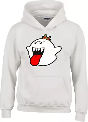Buy Super Mario Hoodie Funny King Boo Spoof Kid Hood Inspired Game Design Unisex Top • 24.99£
