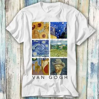 Buy Van Gogh Paintings Sunflowers Starry Night Self T Shirt Meme Gift Top Tee 1430 • 6.35£