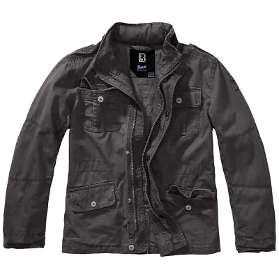 Buy Brandit Kids Britannia Jacket Weatherproof Cotton Vintage Coat Hooded Black • 74.95£