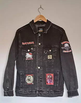 Buy Metal Battle Jacket, Black Denim, Hand Stitched - Size M • 40£