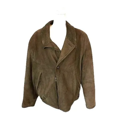 Buy Jean Claude Jitrois Vintage Womens Leather Jacket Tan Size Large Half Zip Moto • 135.50£