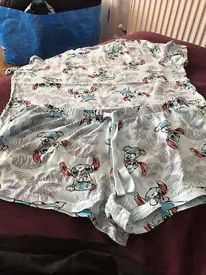 Buy Primark Disney Ladies Stitch Pyjamas Size M • 2.99£