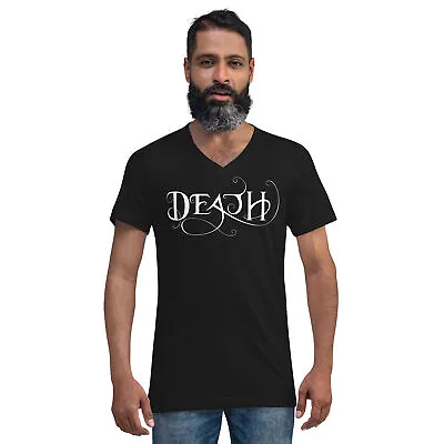 Buy Death Grim Reaper Gothic Deathrock Style Unisex Short Sleeve V-Neck T-Shirt • 26.71£