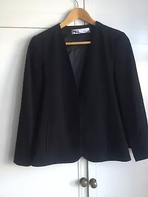 Buy Zara Small Black Fully Lined Cape Jacket Style Same Design Worn By Queen Camilla • 2£