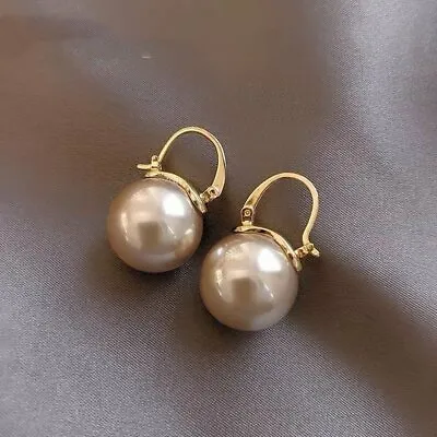 Buy Fashion Champagne Pearl Ear Stud Earrings Drop Dangle Women Wedding Jewellery • 2.75£