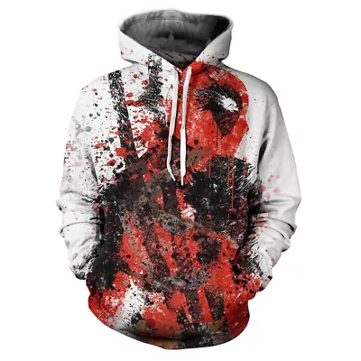 Buy Marvel Deadpool Hoodie 3D Printed Sweatshirt Pullover Cosplay Coat Jacket Unisex • 29.65£