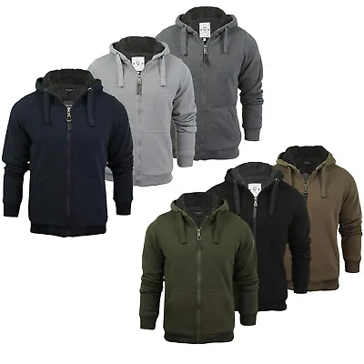 Buy Mens Brave Soul Zipped Sherpa Lined Hooded Sweatshirt Hoodie Warm Coat Jacket UK • 19.99£