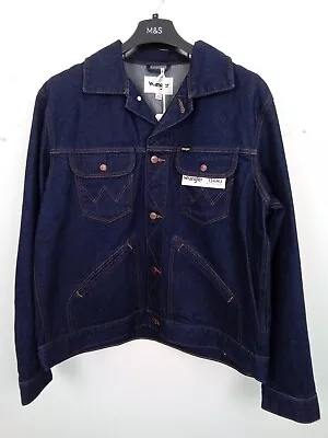 Buy Wrangler Men's Western Jacket Size XL Dark Wash Blue Collared Cotton NEW F2 • 17£