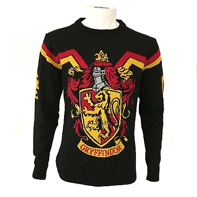 Buy Unisex Harry Potter Gryffindor Crest Knitted Christmas Jumper Large • 17.49£