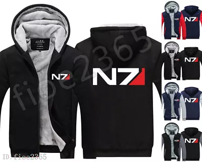Buy MASS EFFECT N7 Hooded Sweater Winter Sweatshirts Warm Zipper Jacket Coat Tops • 47.39£
