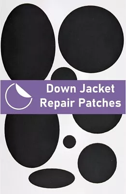 Buy Black X8 Self Adhesive Repair Patches 2000+ Sold - Down Jacket Puffer Gilet Coat • 3.39£