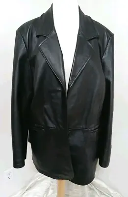 Buy Maggie Barnes Leather Coat Women's  1X Black • 26.90£