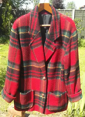 Buy St Michael Ladies All Wool Tartan Jacket Size 14+ Pre Owned • 1£