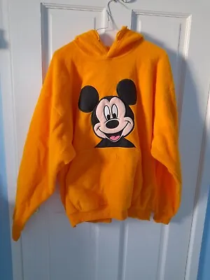 Buy BNWT Disneyland Paris Fleece Hoody Mickey Mouse Warm Yellow Vintage Size Medium • 20£