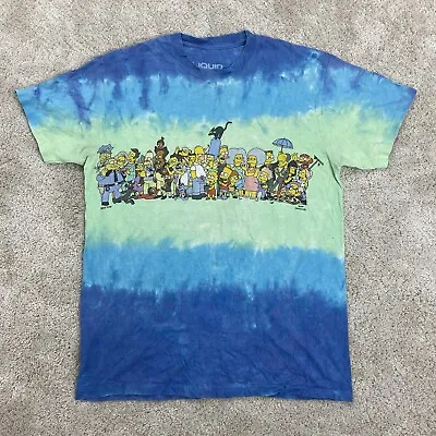 Buy The Simpsons T Shirt Mens Medium Blue Tie Dye Liquid Blue Tee Casual Cartoon Y2K • 22.99£