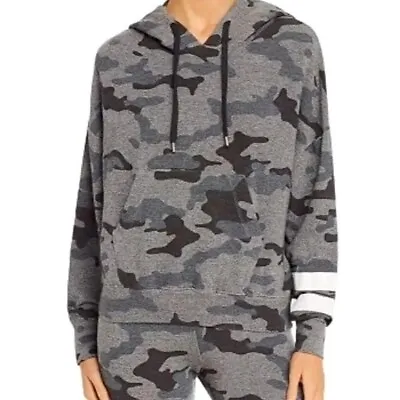 Buy Sundry Anthropologie Sweatshirt Women Size 0 Gray Camo Varsity Pullover Hoodie • 26.45£