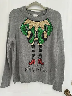 Buy Elfie Selfie H&M Christmas Jumper Womens Size L   10% Alpaca Wool • 5£