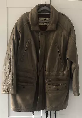 Buy Genuine 1980's Vintage Mens Brown Leather Jacket From Gavin Brown Size Xl • 39£