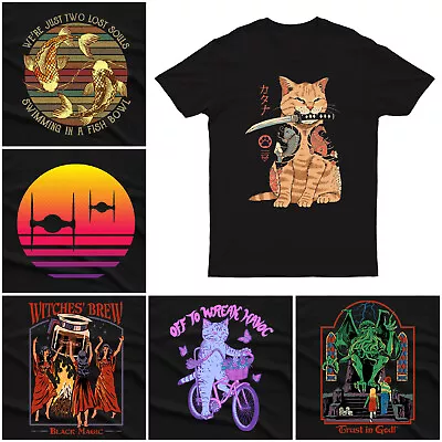 Buy Retro Japanese Cat Horror Scary Rock Music Band Vintage Mens T-Shirts Tee Top #M • 9.99£
