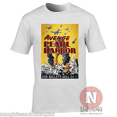 Buy World War 2 USA Propaganda Avenge Pearl Harbor T-shirt Military History Harbour  • 13.99£