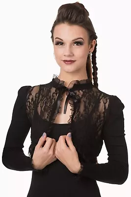 Buy Black Lace Bolero Gothic Banned Apparel • 30£
