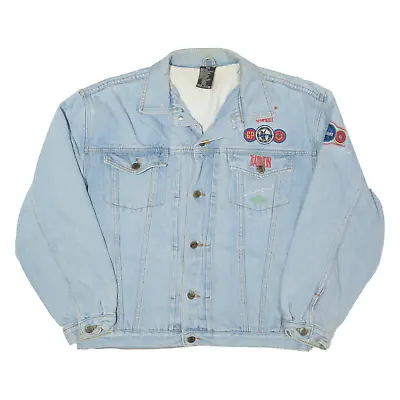 Buy Vintage JINGLERS Patched Mens Blanket Lined Denim Jacket Blue 90s XL • 22.99£