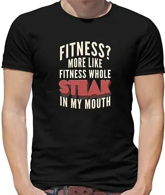 Buy Fitness In My Mouth Steak Mens T-Shirt - Food - Funny - Rare • 13.95£