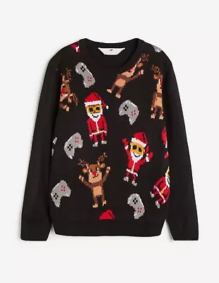 Buy H&M Boys Motif-detail Christmas Jumper  Size 14A+ • 4.70£