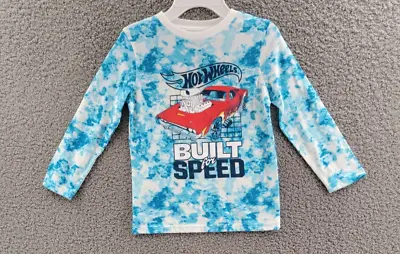 Buy Hot Wheels Built For Speed Graphic T-shirt Boy's 6 Bright White Long Sleeves • 8.14£