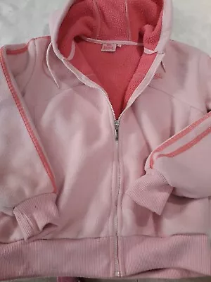 Buy Ex Condition Lonsdale Junior Girls Age 12 - Pink Thick Fleece Hooded Jacket • 3.50£