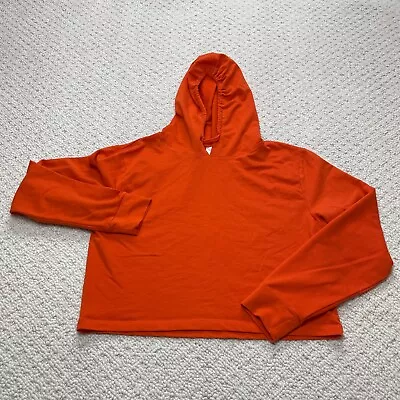 Buy Eevee Hoodie Sweatshirt Womens XL Orange Cropped Pullover Solid Basic Ladies • 12.28£