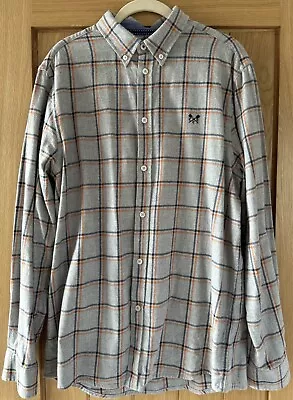 Buy Crew Clothing Flannel Oxford Shirt - Grey Check - Medium - Excellent Condition • 7.50£