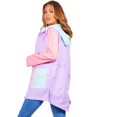 Buy Contrast TieDye/Drawcord Watercolor FISHTAIL Raincoat Jacket Summer Hooded Coat • 24.99£