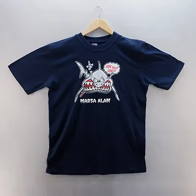 Buy ARABHORSE T Shirt XL Blue Graphic Print Shark Marsa Alarm Novelty Mens • 8.09£