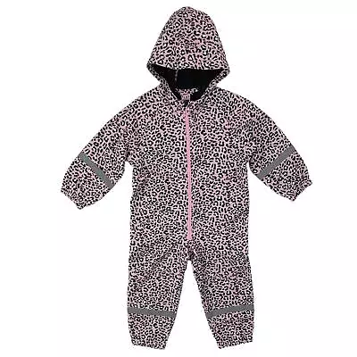 Buy Girls Waterproof Softshell Fleece Lined Puddle All In One Kids Rain Suit Overall • 12.95£