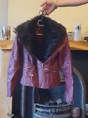 Buy Ladies Leather Look Size 8 Jacket 🐥 • 7£
