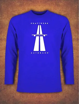 Buy  KRAFTWERK AUTOBAHN RETRO TECHNO T-shirt Long Sleeve Blue • 14.99£