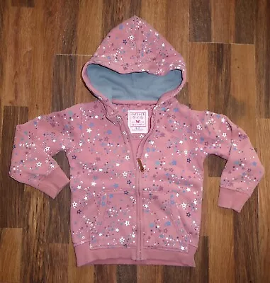 Buy FatFace Girls Dusky Pink Star Print Full Zip Cotton Hoodie Size 4-5 Years • 5.99£
