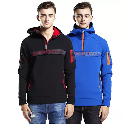 Buy Mens 3D Mesh Bonded Zip-Up Hoodie Jacket Hooded Sweatshirt Black Friday Sales • 24.99£