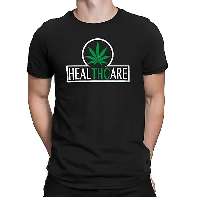 Buy Mens Cannabis Stoner TShirt Organic Cotton - HealTHCare THC - Marijuana Weed Tee • 8.95£