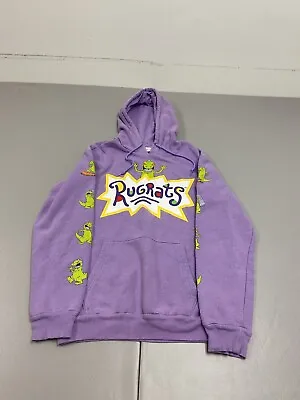 Buy Nickelodeon Rugrats Hoodie Womens Small Sweatshirt Pullover Reptar Pocket Purple • 6.24£