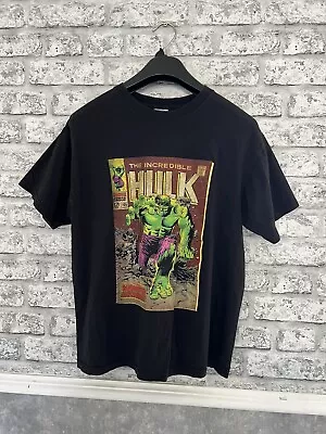 Buy MARVEL T-shirt Graphic Print Black The Incredible Hulk Comic Size Medium • 3.95£