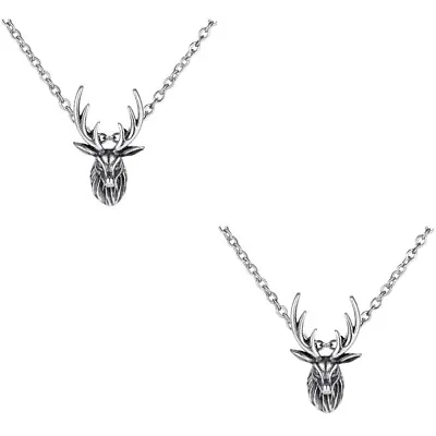 Buy 2 Pcs Deer Sweater Chain Gifts For Women Girls Christmas Necklace • 12.08£