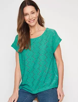 Buy Womens Tops -  Volume Knit Broidery Extended Sleeve Top - MILLERS • 12.76£